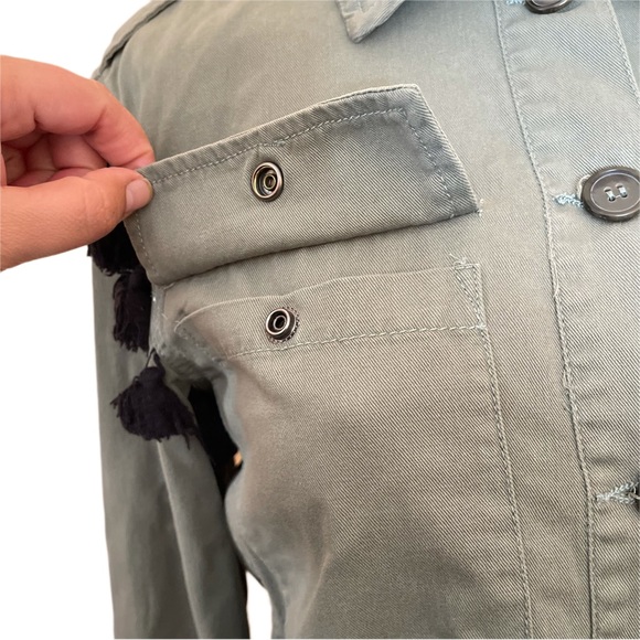 Zara army green embroidered jacket - Picture 9 of 12